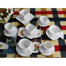 Haonai various style porcelain tea cup set with saucer ceramic coffee cup set with saucer